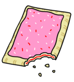 A Pop Tart with a bite taken out of it